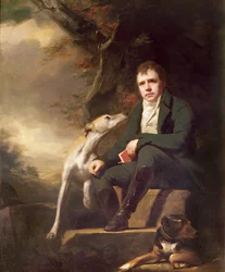 Porträt von Sir Walter Scott und seinen Hunden